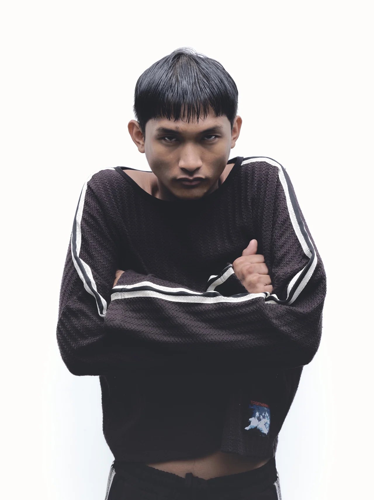 PANEL CROPPED KNIT