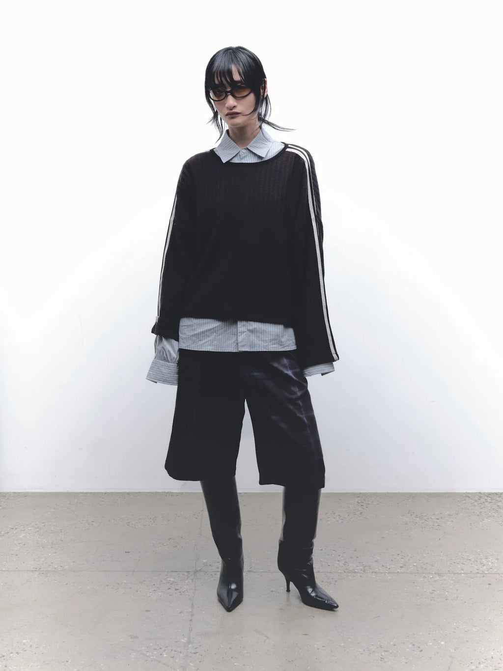 PANEL CROPPED KNIT