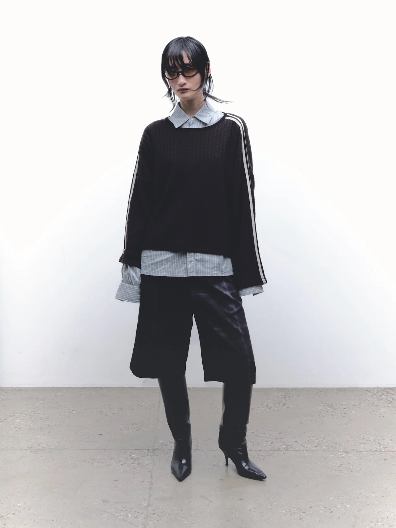PANEL CROPPED KNIT