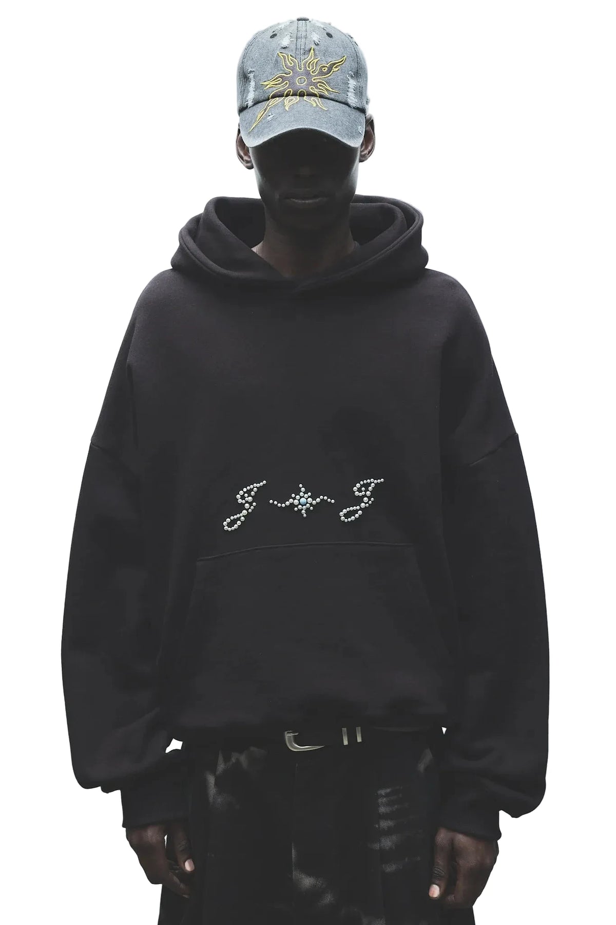 PEARL BEADED HOODIE