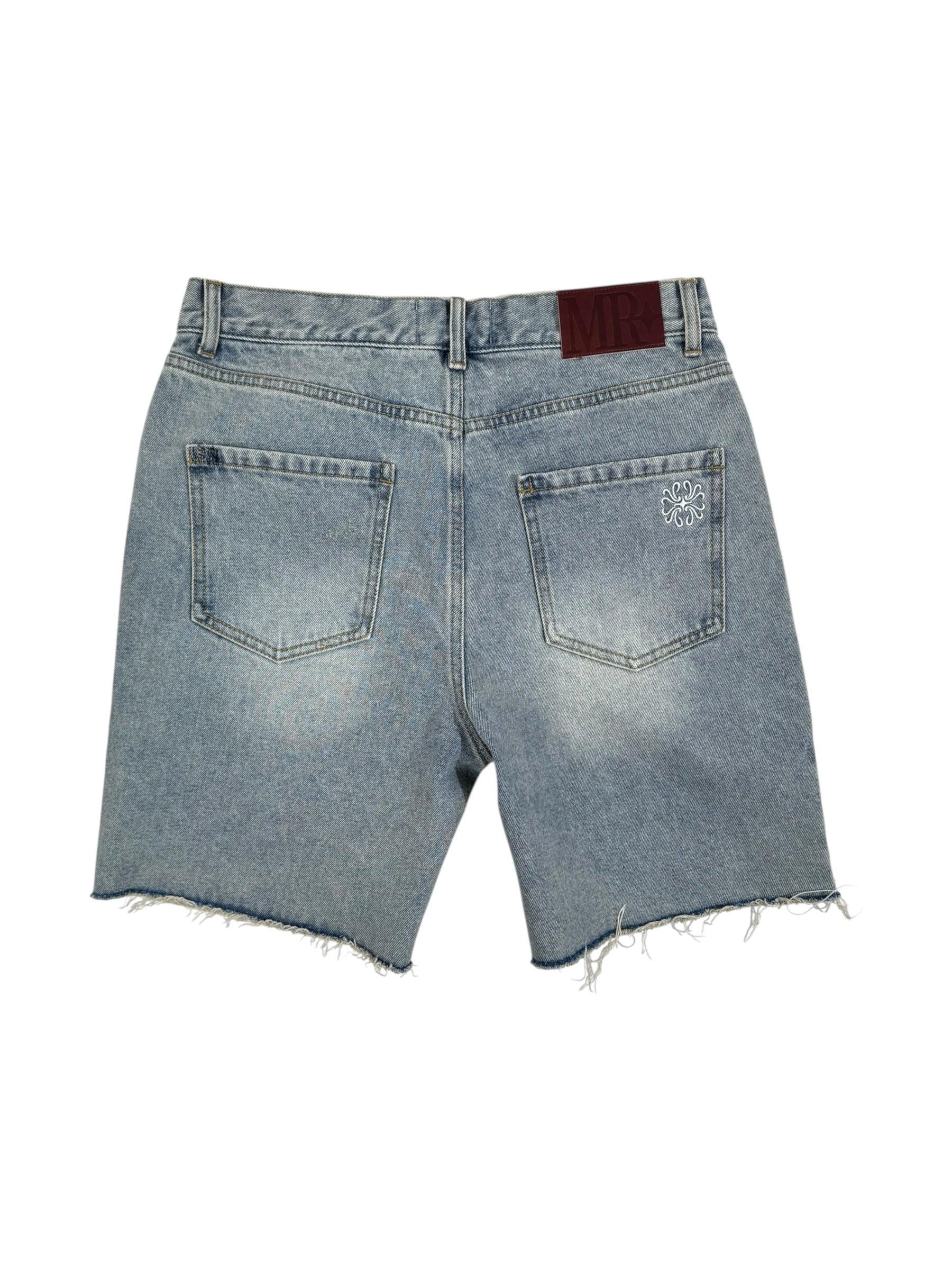 DISTRESSED DENIM SHORTS