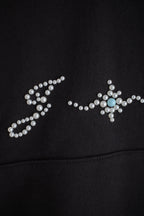 PEARL BEADED HOODIE