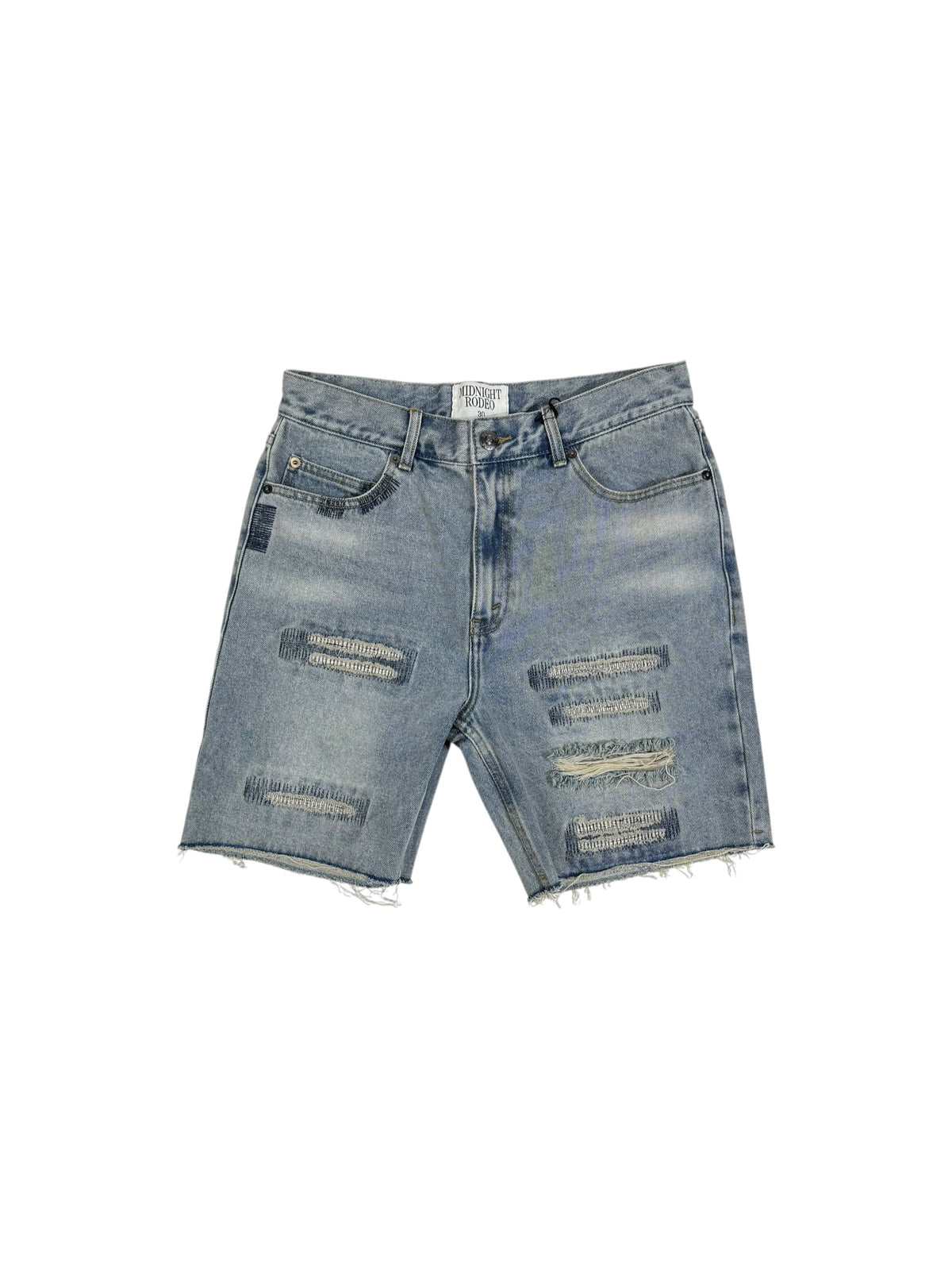 DISTRESSED DENIM SHORTS